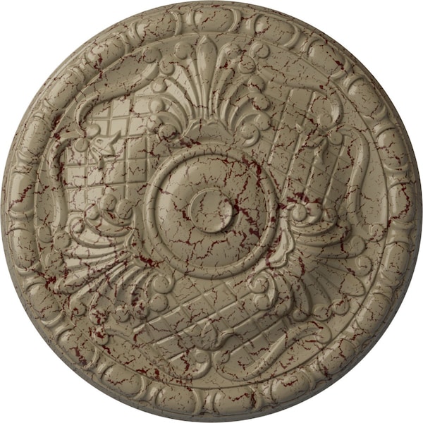 Ekena Millwork Amelia Ceiling Medallion (Fits Canopies up to 4 1/8"), 15 3/4"OD x 5/8"P, Gobi Desert Crackle CM16AMGDC - main
